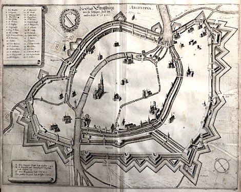 Merian Matthà¤us (1593-1650) Die Statt Strassburg... Argentina (Strasbourg) 1649 Francoforte 